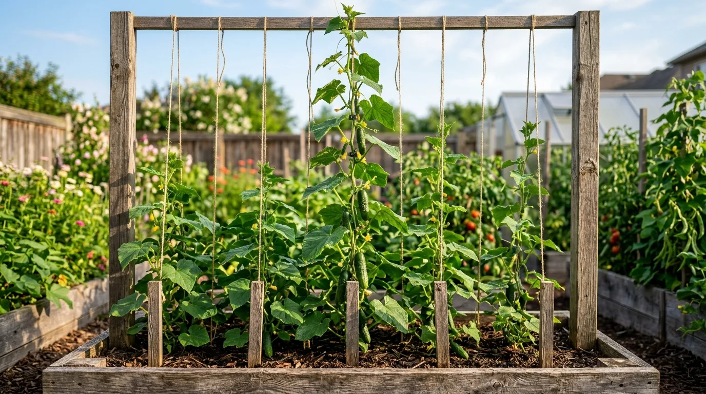 String Trellis for Cucumbers